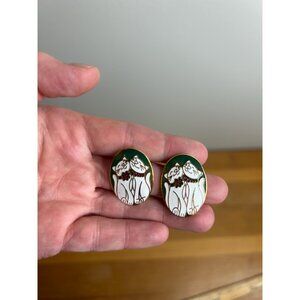 Vintage cat kitty lovers metal earrings